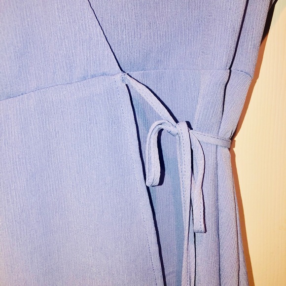 🎀Light Blue Mini Wrap Dress🎀 - Picture 2 of 4
